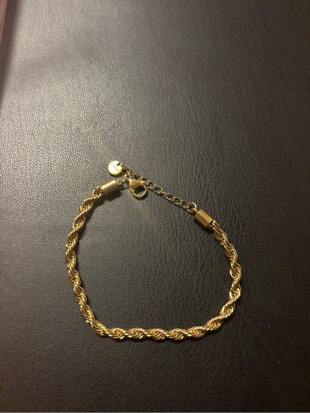 New Stainless Steel 18k Gold Plated Rope Chain Bracelet